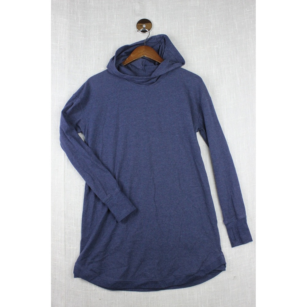 Tek Gear Essential Gear Womens Medium Blue Hooded Tunic Sweatshirt Thumbholes
